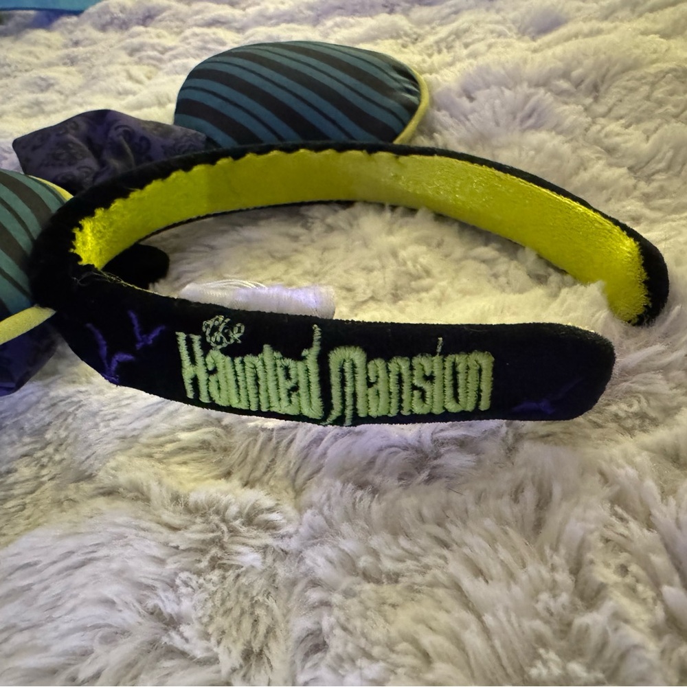Disney Haunted Mansion Striped Mickey Ears Headband with Hat - Picture 3 of 3